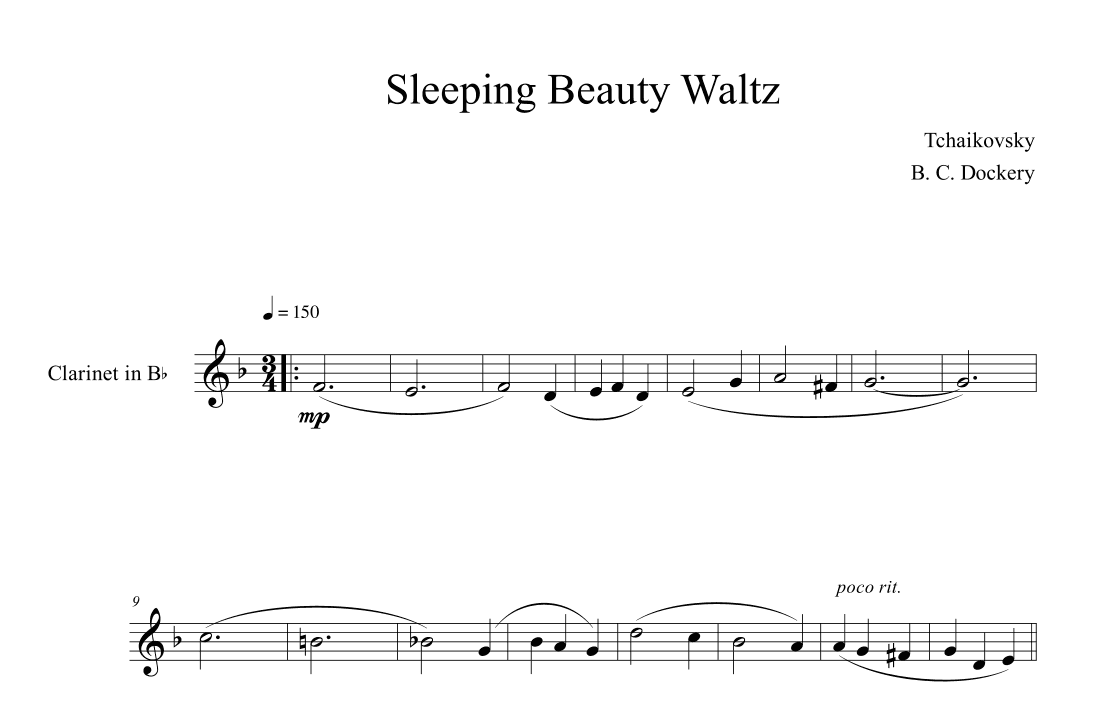 Sleeping Beauty Waltz (Clarinet Solo) (arr. B. C. Dockery)