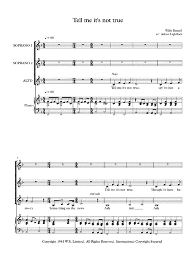 Tell Me It's Not True (arr. Aileen Lightfoot)