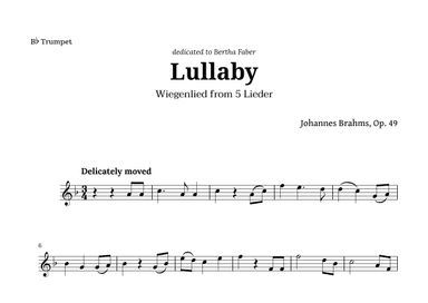 Wiegenlied (lullaby) by Brahms for Trumpet (arr. Langanho)
