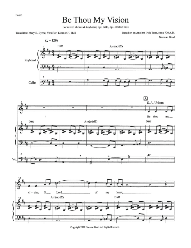 Be Thou My Vision - Score & Pts. (arr. Norman Goad)