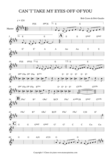 Can't Take My Eyes Off Of You (arr. MATEO AGUILAR USCANGA)