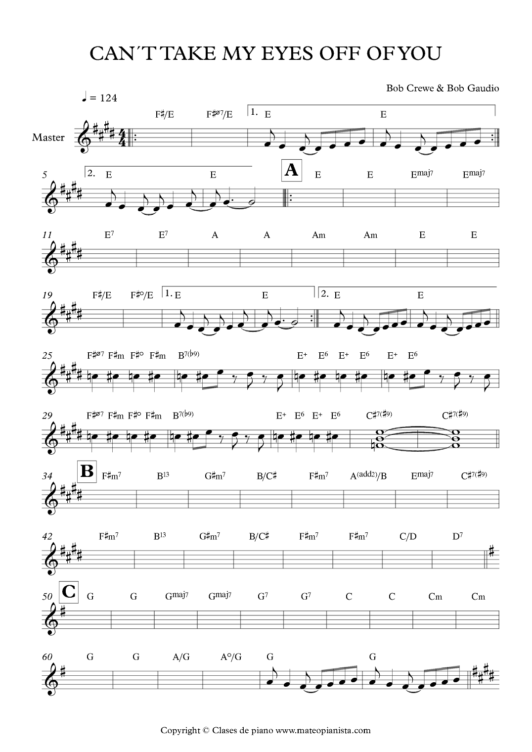 Can't Take My Eyes Off Of You (arr. MATEO AGUILAR USCANGA)