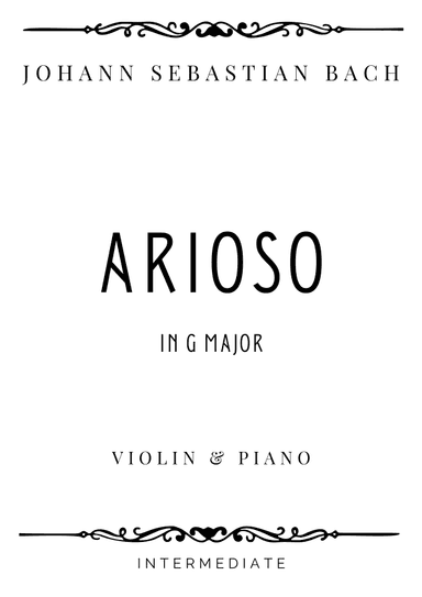 J.S. Bach - Arioso from Concerto No. 5 in G Major - Intermediate (arr. Piacere Music Sheets)
