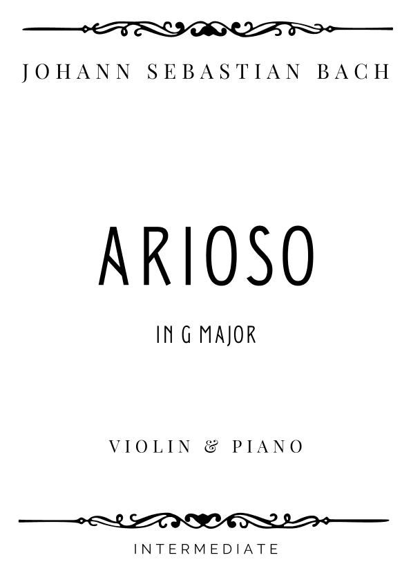 J.S. Bach - Arioso from Concerto No. 5 in G Major - Intermediate (arr. Piacere Music Sheets)