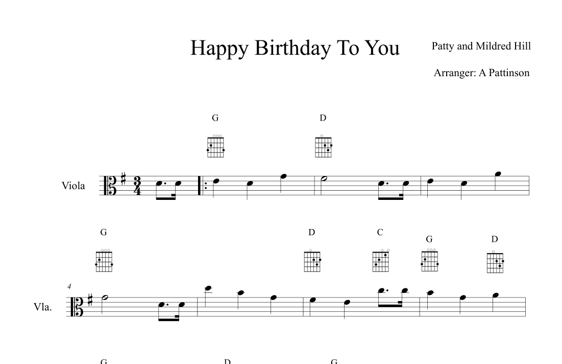 Happy Birthday (arr. Andrew Pattinson)