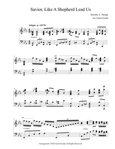 Savior, Like A Shepherd Lead Us -- Advanced Piano Solo (arr. Gayle Gould)