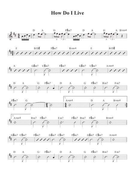 How Do I Live (arr. David M Fagnant)