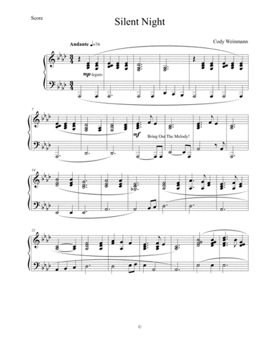 Silent Night (Tougher Version) for Piano Solo (arr. Cody Weinmann)