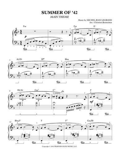 Summer Of 42 (arr. Christian Bennedsen)