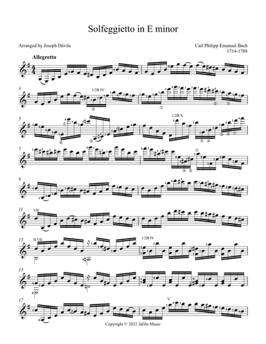 Solfeggietto in E minor (arr. Joseph Dávila)