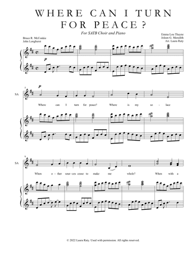 Where Can I Turn for Peace (arr. Laura Raty)