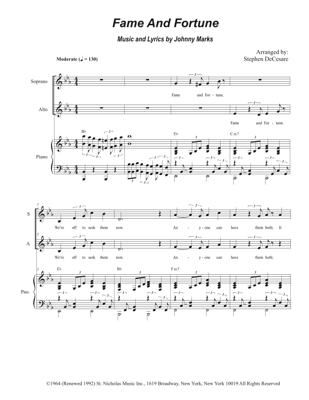 Fame And Fortune (arr. Stephen DeCesare)
