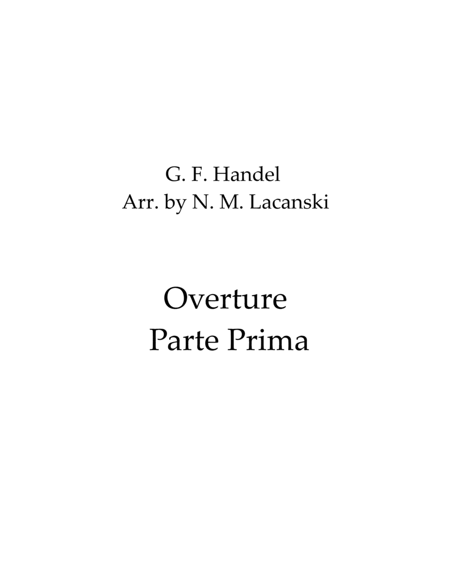Alexander's Feast Overture Partte Prima (arr. Nick Lacanski)