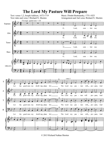 The Lord My Pasture Will Prepare (arr. Richard N. Shorten)