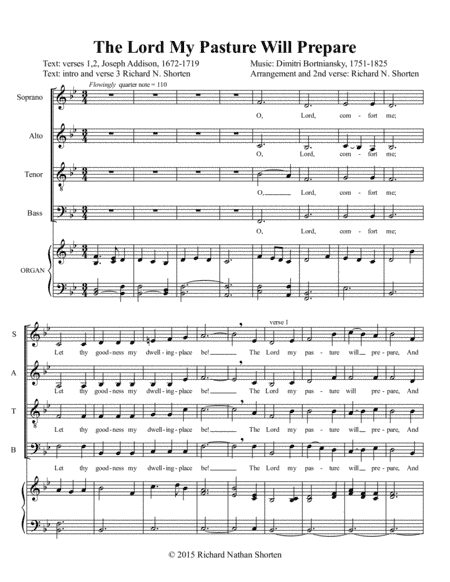The Lord My Pasture Will Prepare (arr. Richard N. Shorten)
