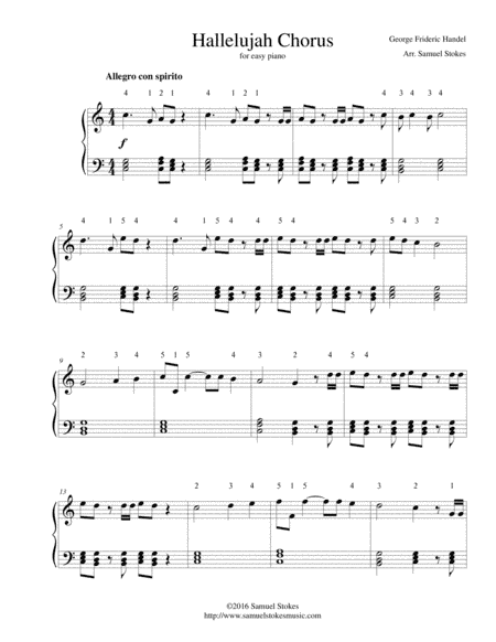Hallelujah Chorus from Handel's Messiah - for easy piano (arr. Samuel Stokes)
