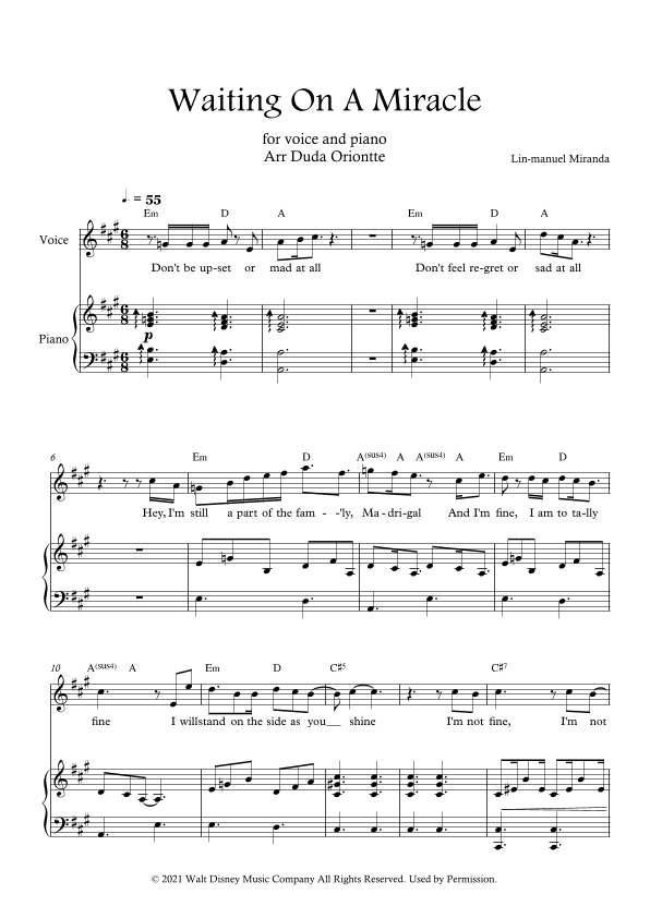 Waiting On A Miracle (arr. Duda Oriontte)