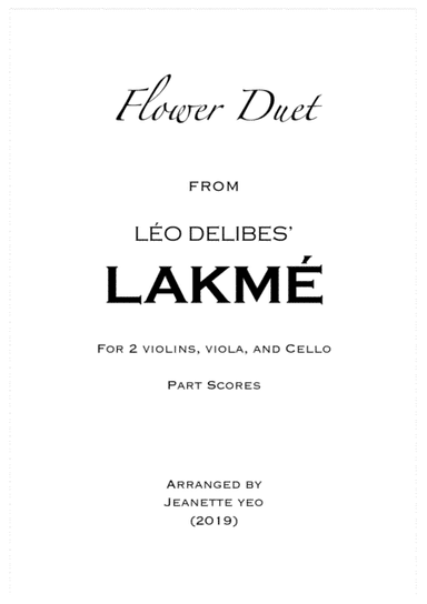Flower Duet from Lakme for String Ensemble (Parts) (arr. Jeanette Yeo)