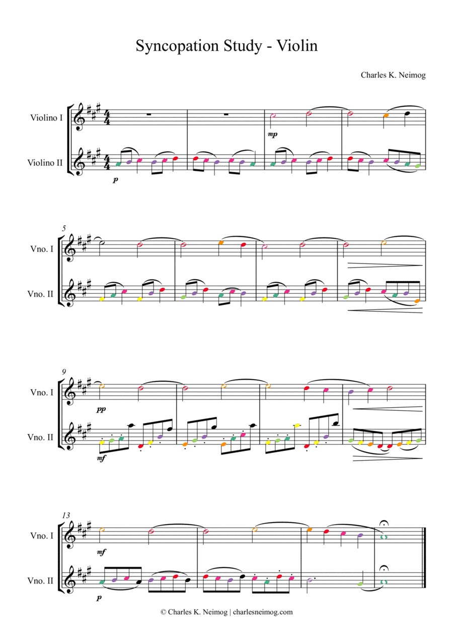 Syncopation Study - Violin