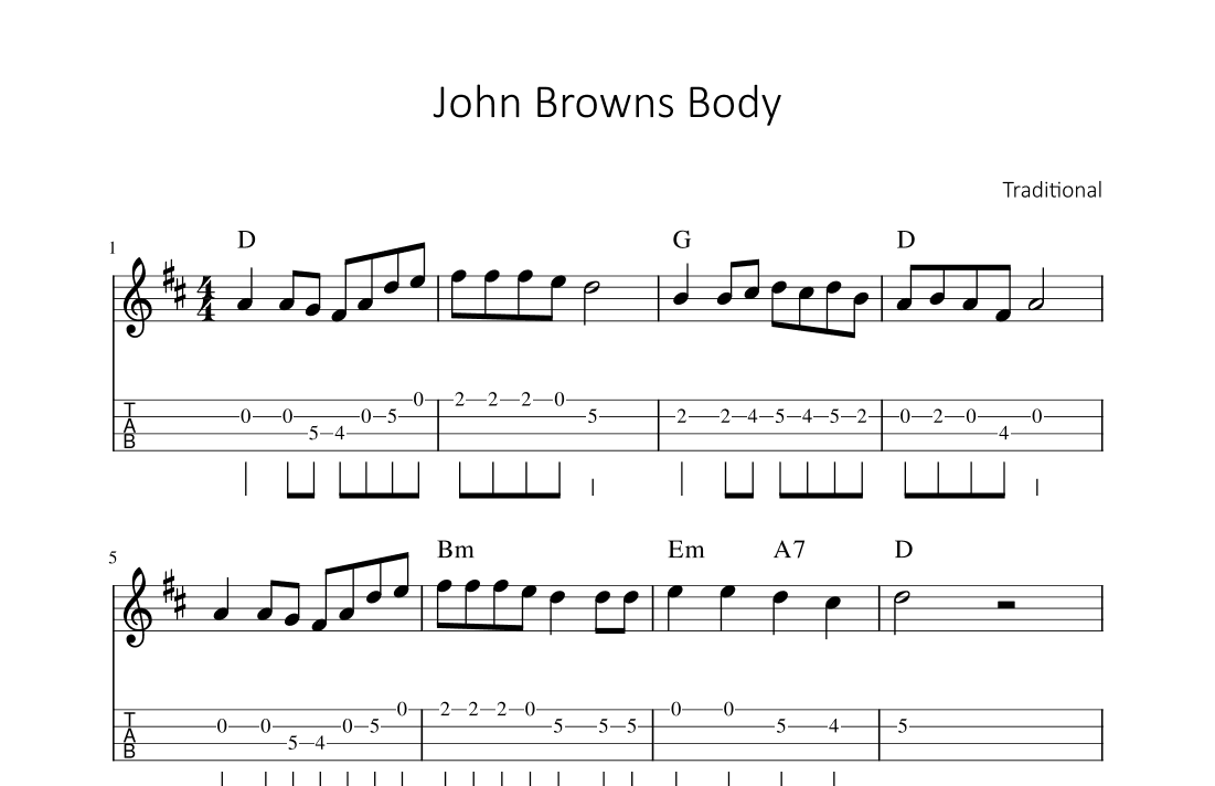 John Browns Body (arr. songbooks.info)