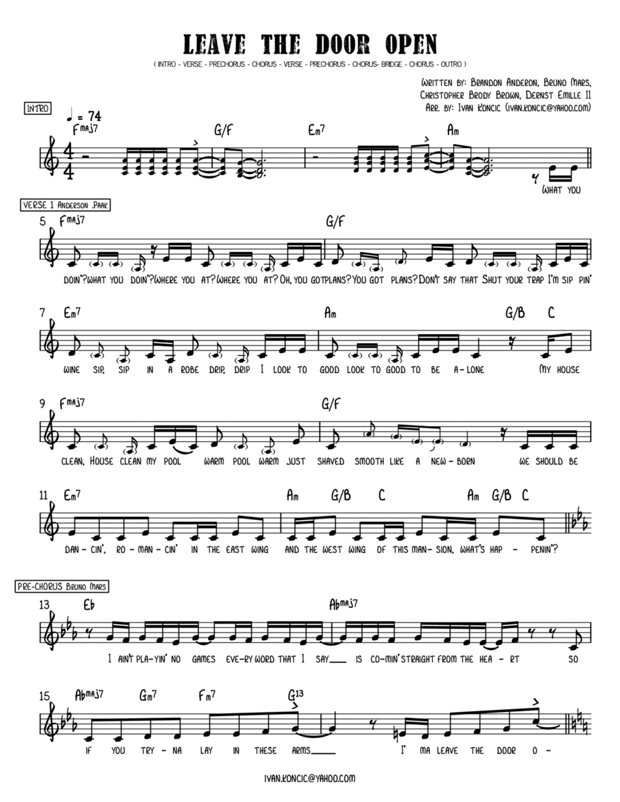 Leave The Door Open (arr. Ivan Koncic)