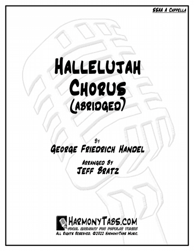 Hallelujah Chorus (Abridged) (SSAA A Cappella) (arr. Jeff Bratz)