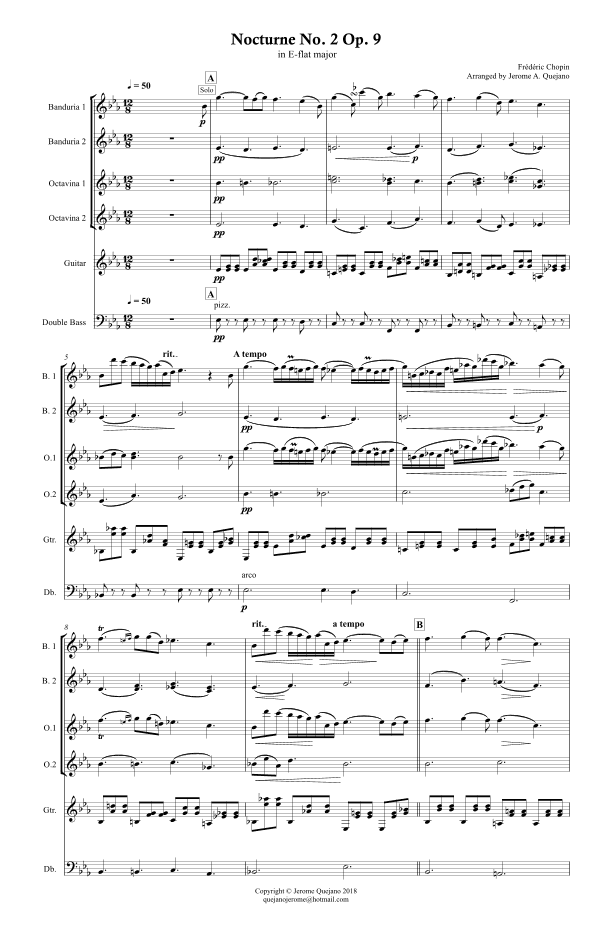 Nocturne No.9 Op. 2 for Rondalla (arr. Jerome A. Quejano)