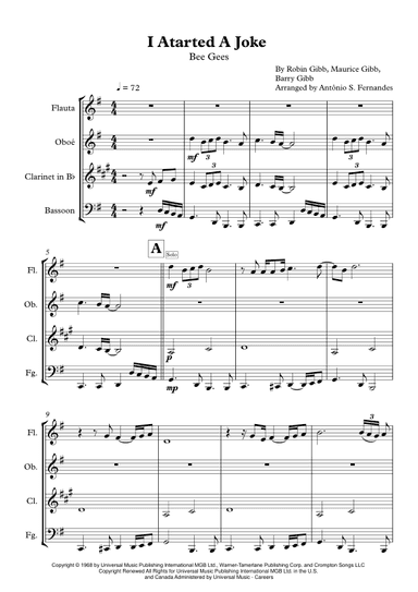 I Started A Joke (arr. Antônio S. Fernandes)