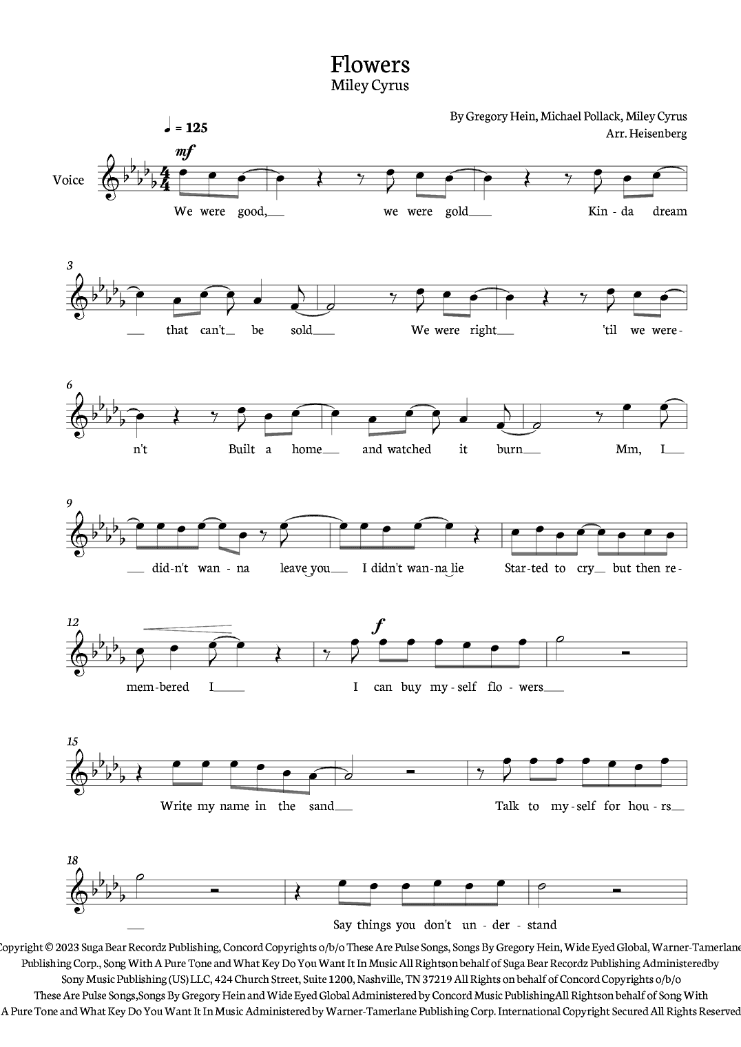 Flowers (arr. Heisenberg)