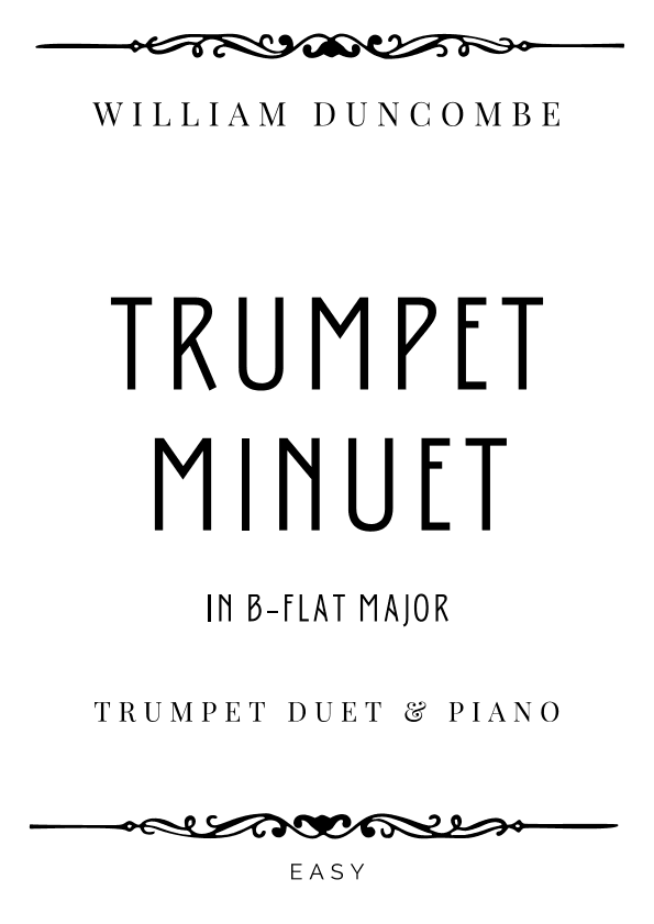 Duncombe - Trumpet Menuet in B flat Major - Easy (arr. Piacere Music Sheets)