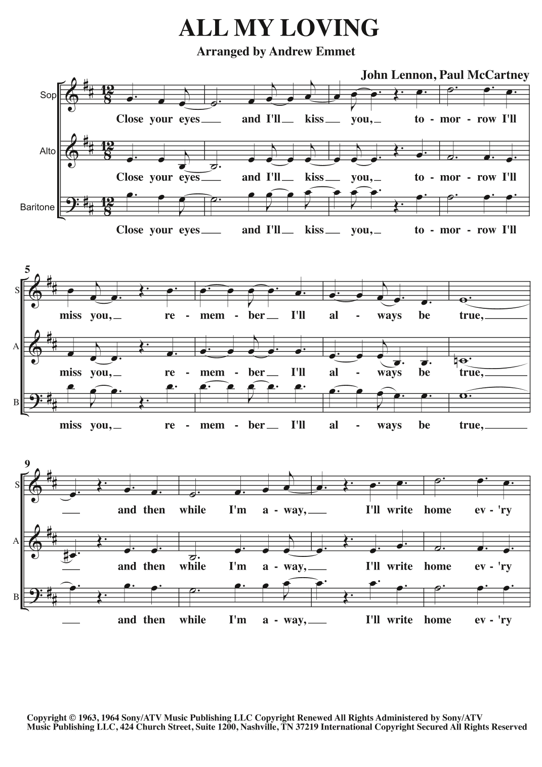 All My Loving (arr. Andrew Emmet)