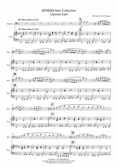 Uptown Girl (arr. Kevin P Holdgate)