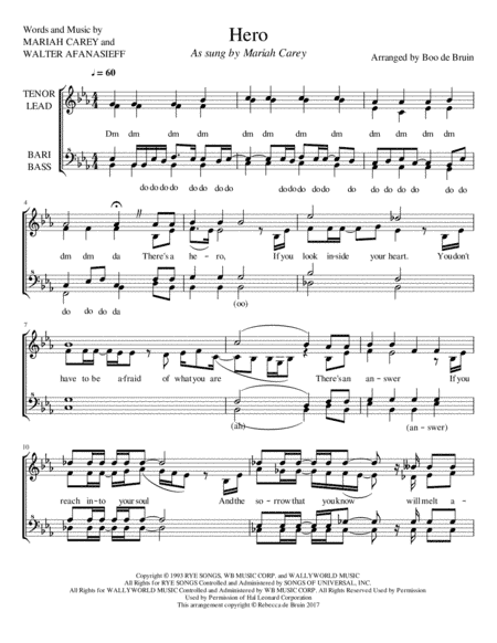 Hero (arr. Rebecca de Bruin)