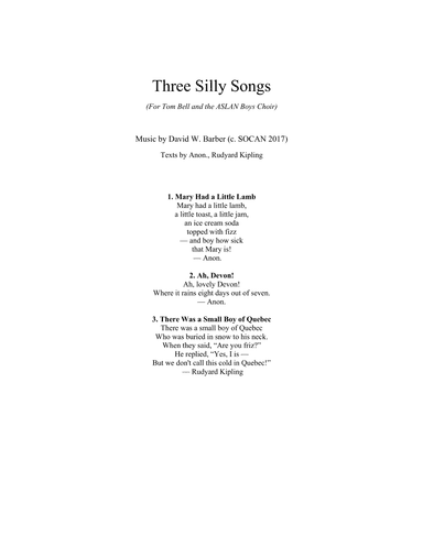 Three Silly Songs
