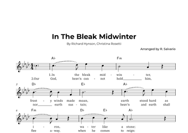In The Bleak Midwinter (Key of A-Flat Major) (arr. R. Salvario)