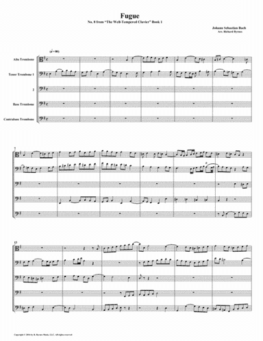 Fugue 08 from Well-Tempered Clavier, Book 1 (Trombone Quintet) (arr. Richard Byrnes)