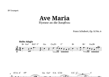Ave Maria by Schubert for Trumpet with Chords (arr. Langanho)