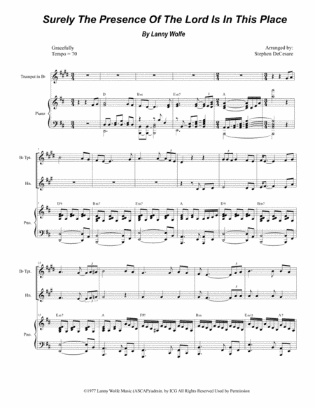 Surely The Presence Of The Lord Is In This Place (arr. Stephen DeCesare)