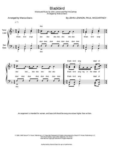 Blackbird (arr. Marcia Davis)