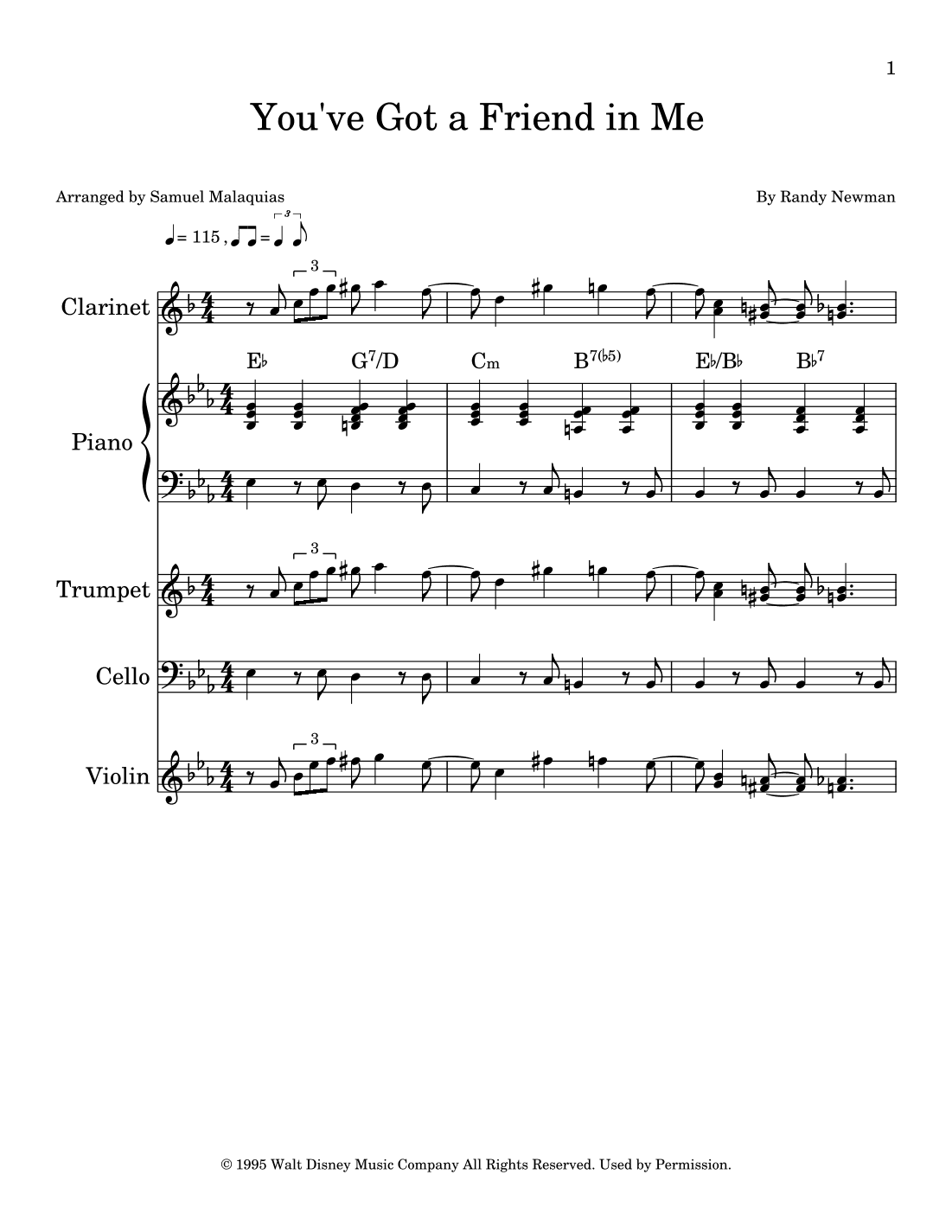 You've Got A Friend In Me (arr. SAMUEL DE SOUZA MALAQUIAS)