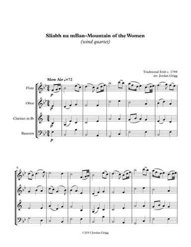 Sliabh na mBan - Mountain of the Women (wind quartet) (arr. Jordan Grigg)