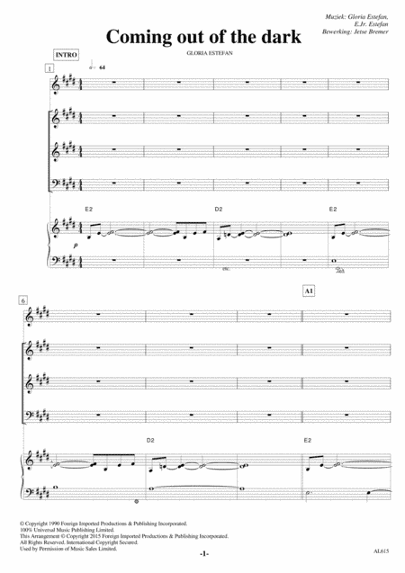 Coming Out Of The Dark (arr. Jetse Bremer)