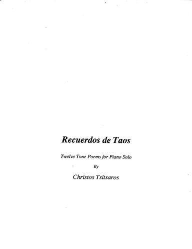 Recuerdos de Taos for Piano Solo