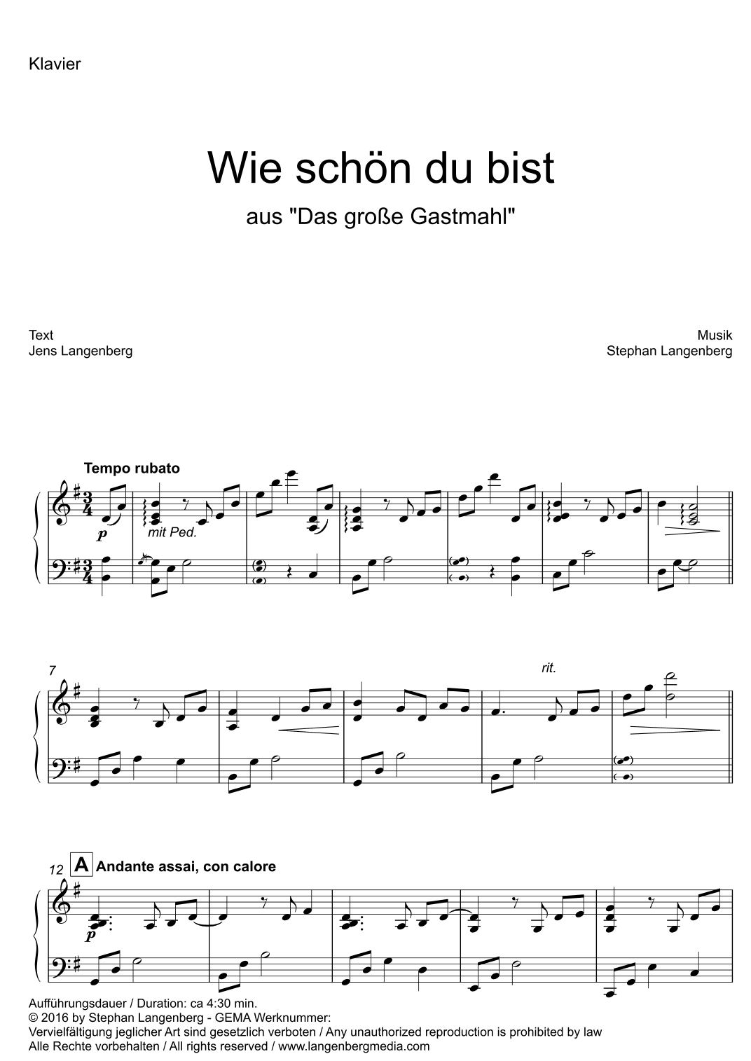 Wie schön du bist (aus: Das große Gastmahl)