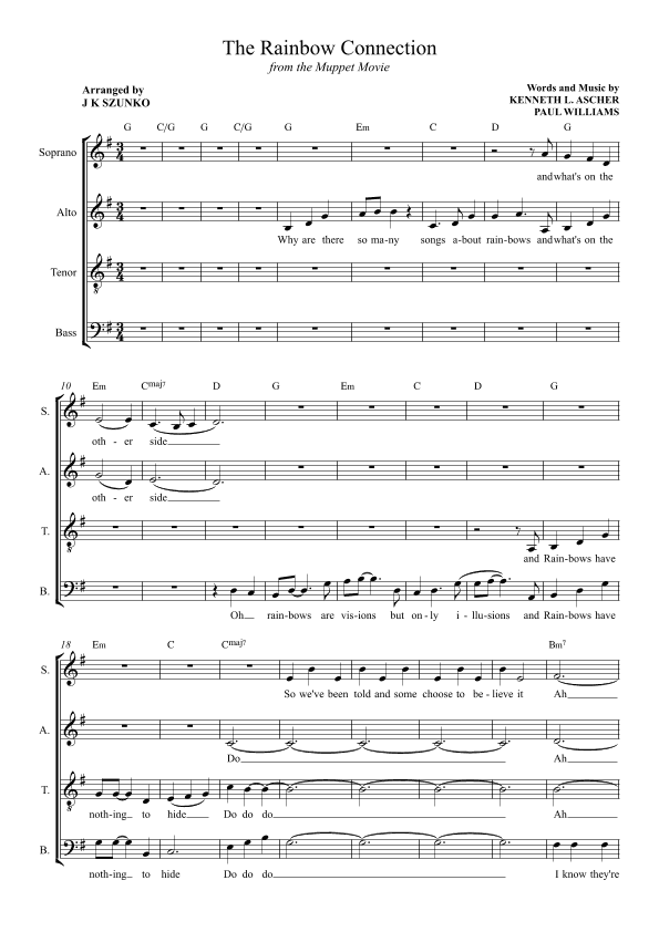 The Rainbow Connection (arr. J K Szunko)