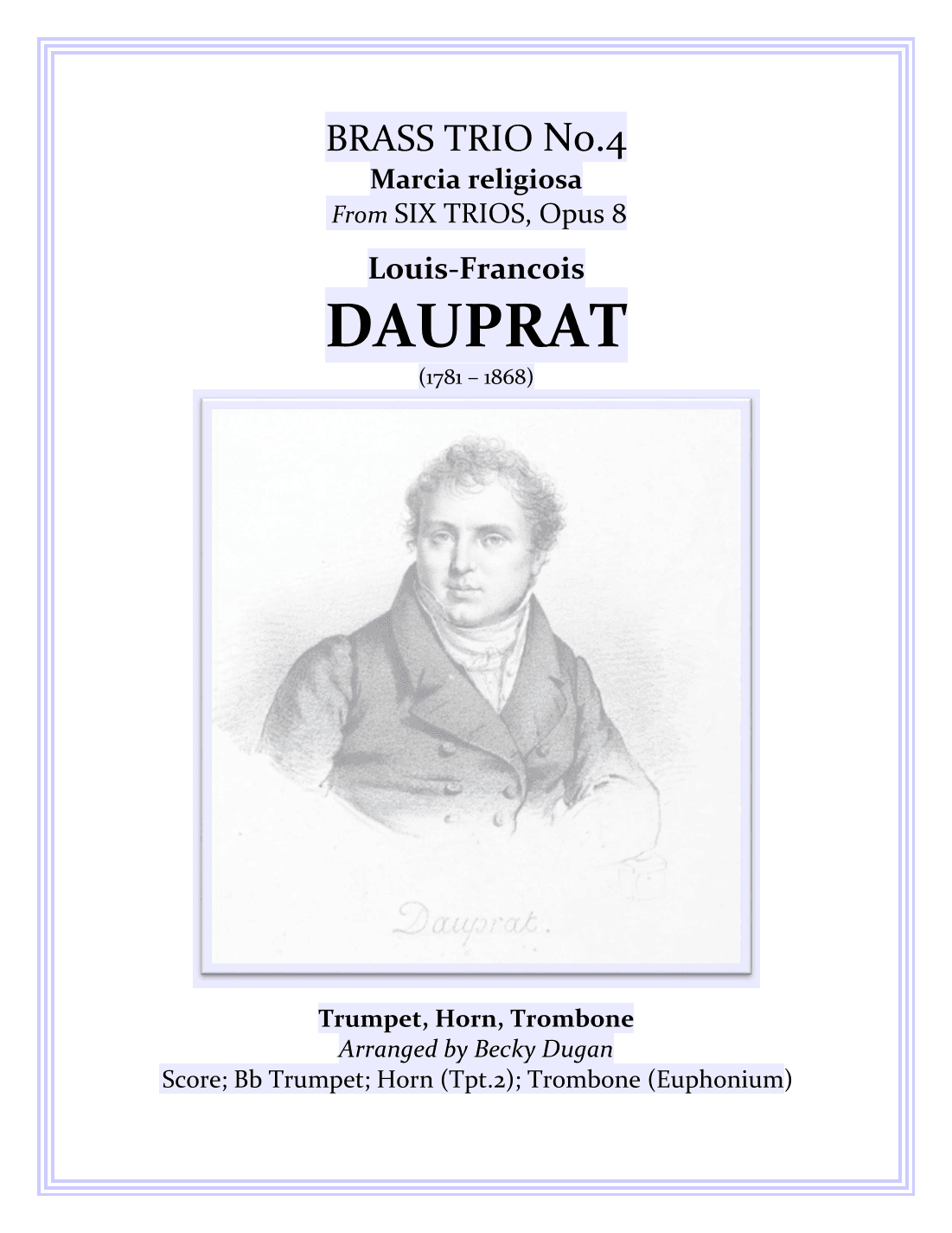 TRIO No.4, Op.8 - Marcia religiosa (arr. Becky Dugan)