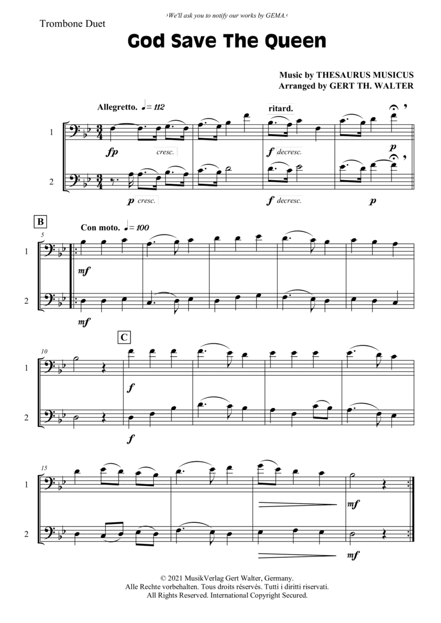 God Save The Queen (arr. Gert Th. Walter)