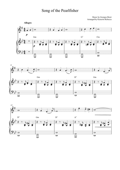 Song of the Pearlfisher (arr. Kaiserin Rebecca)