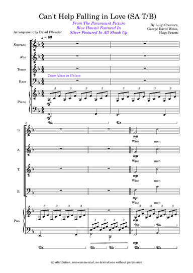 Can't Help Falling In Love (arr. David Ellender)