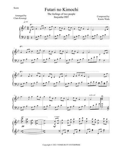 Inuyasha Ost (arr. Clara Koszegi)